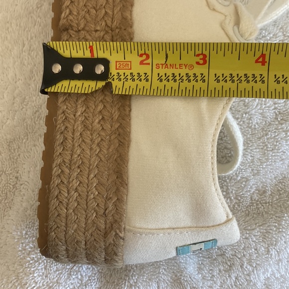 TOMS ivory platform canvas espadrilles sz 5.5 - Picture 7 of 8